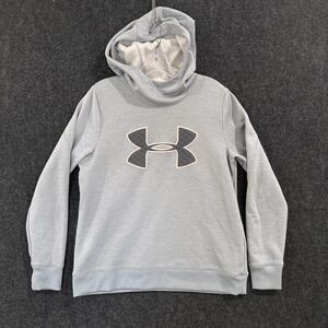 Under Armour Hoodie Women's Medium Gray ColdGear Pullover Fleece Loose Fit